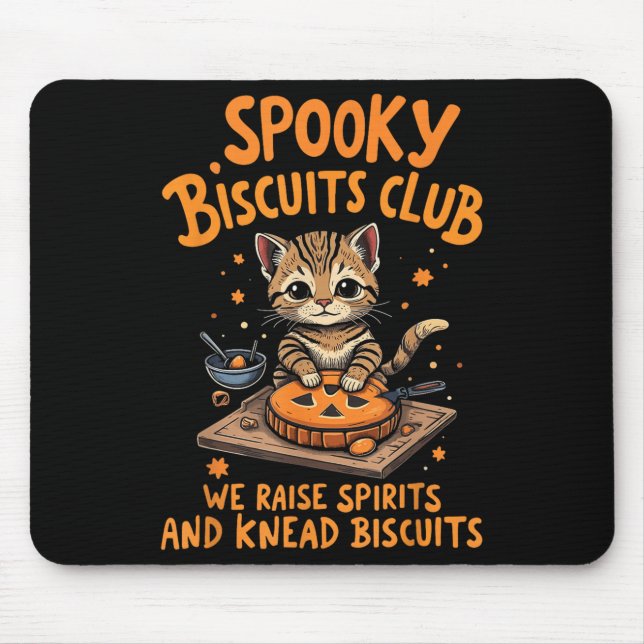 Tapis De Souris Soky Biscuits Club Chat Drôle Halloween Baking (Devant)