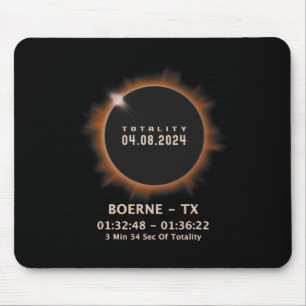 Tapis De Souris Solar Eclipse 2024 Totalité 04.08.24 Texas Tx