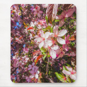 Tapis De Souris Soleil et nuages La nature fleurit Coeur en fleurs