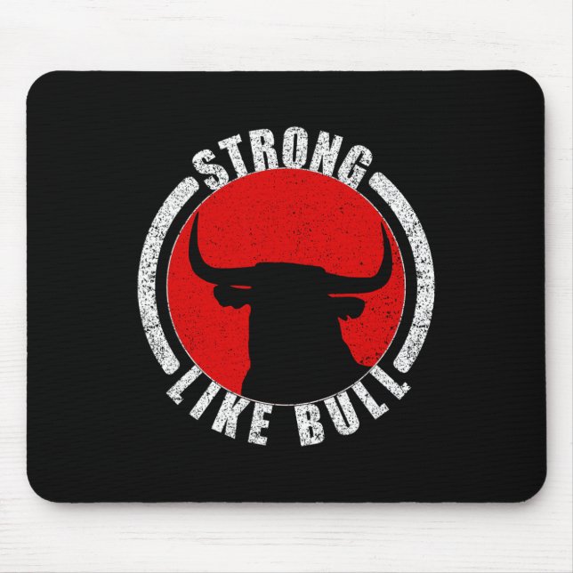Tapis De Souris Solide Comme Taureau Bodybuilding Et Power Lifting (Devant)