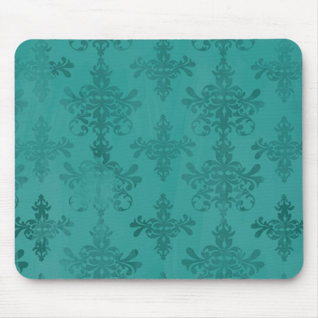 Tapis De Souris sombre bleu turquoise vert foncé (Devant)
