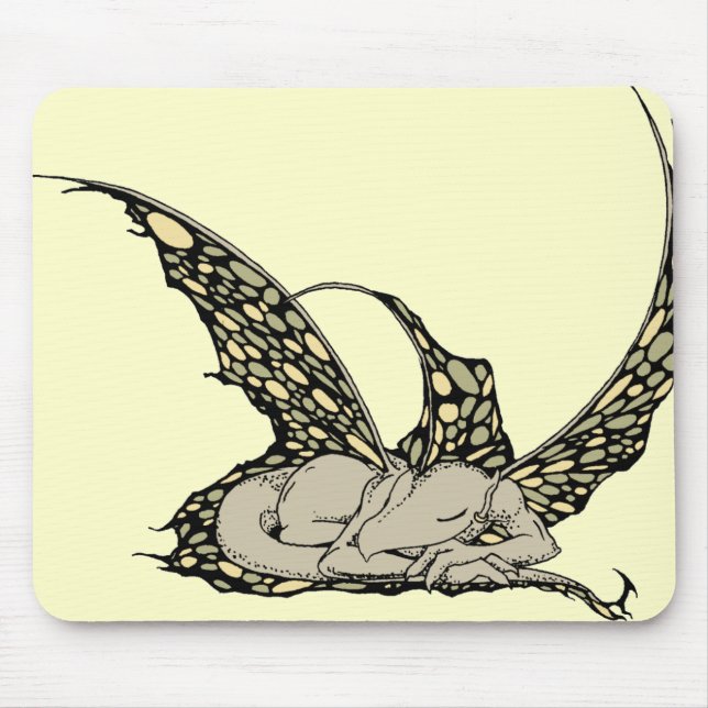 Tapis De Souris Sommeil Dragonette Mousepad (jaune) (Devant)