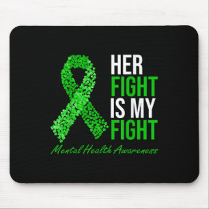 Tapis De Souris Son combat est mon combat Green Ribbon santé menta
