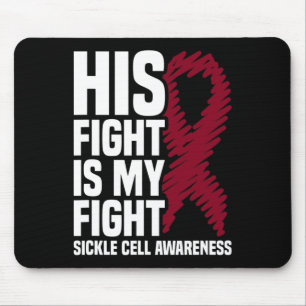 Tapis De Souris Son combat Ma lutte Burgundy Ribbon Sickle Cell Aw