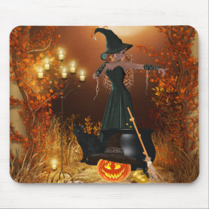 Tapis De Souris Sorcière de Halloween d'automne
