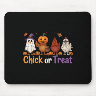Tapis De Souris Sorcière d'Halloween Chick Or Treat Poulet Effraya