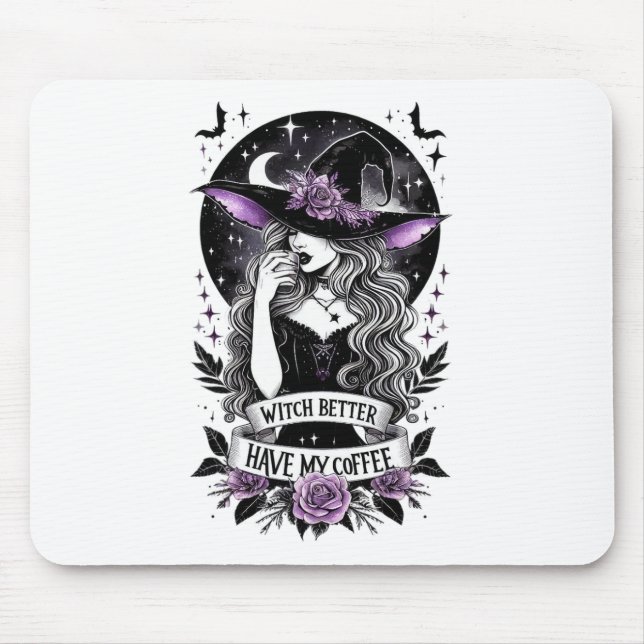 Tapis De Souris Sorcière Il Vaut Mieux Avoir Mon Café Sorcière Drô (Devant)