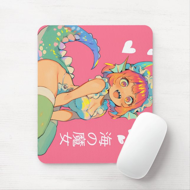 Tapis De Souris Sorcière maritime "Umi no Majo" Kawaii Anime Monst (Avec souris)