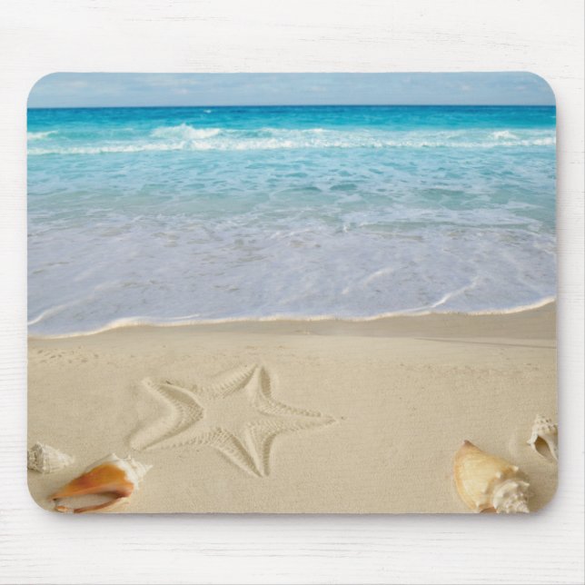 Tapis De Souris Souris à coque de plage (Devant)