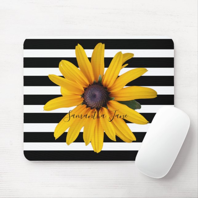 Tapis De Souris Souris à rayures noires jaune Susan Photo Souris n (Avec souris)