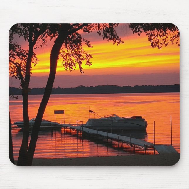 Tapis De Souris Souris avec coucher de soleil sur le lac Castleroc (Devant)