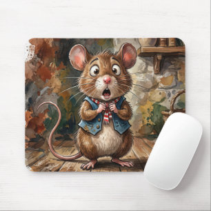Tapis De Souris Souris avec un air surpris