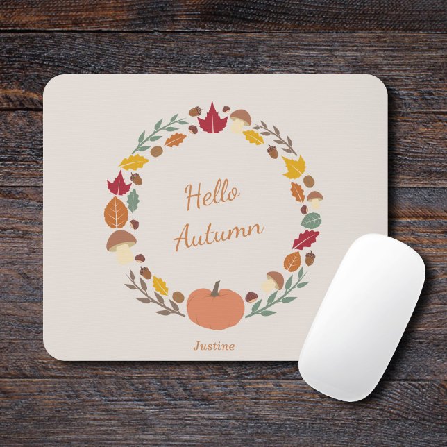 Tapis De Souris Souris d'automne (Autumn Wreath Mouse Pad)