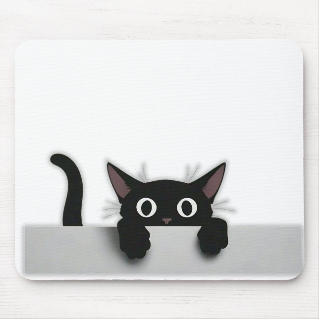 Tapis De Souris Souris de chat noir (Devant)