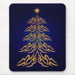 Tapis De Souris Souris de la souris de l'arbre de Noël bleu Bell