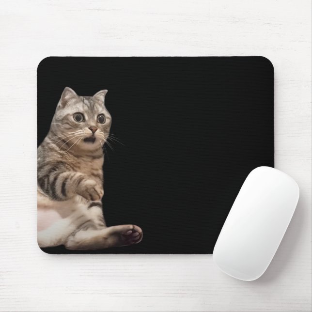 Tapis De Souris Souris de souris de chat choqué (Avec souris)