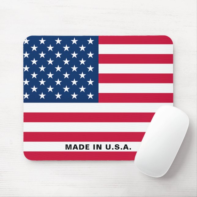 Tapis De Souris Souris Drapeau Américain Fabriqué Aux Etats-Unis - (Avec souris)