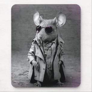 Tapis De Souris Souris en manteau de tranchée Mousepad