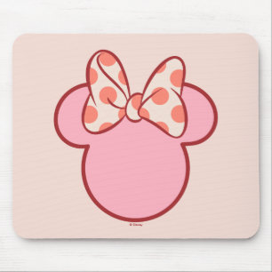 Tapis De Souris Souris en silhouette à noeud à pois doux
