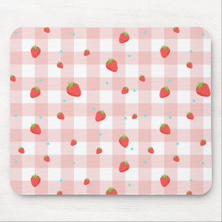 Tapis De Souris Souris En vichy fraise