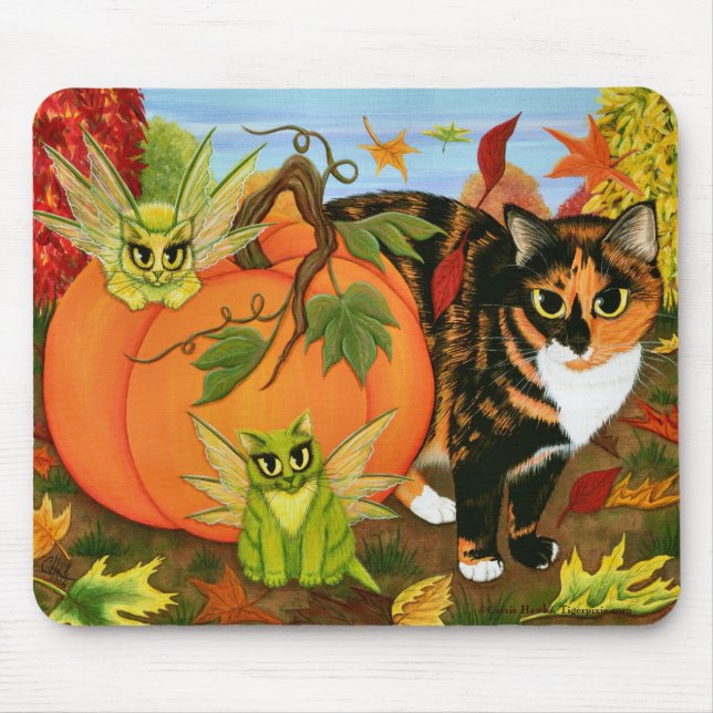 Tapis De Souris Souris féerique d'art d'automne d'automne de (Devant)