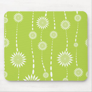 Tapis De Souris Souris florale chic d'ordinateur de vert de chaux