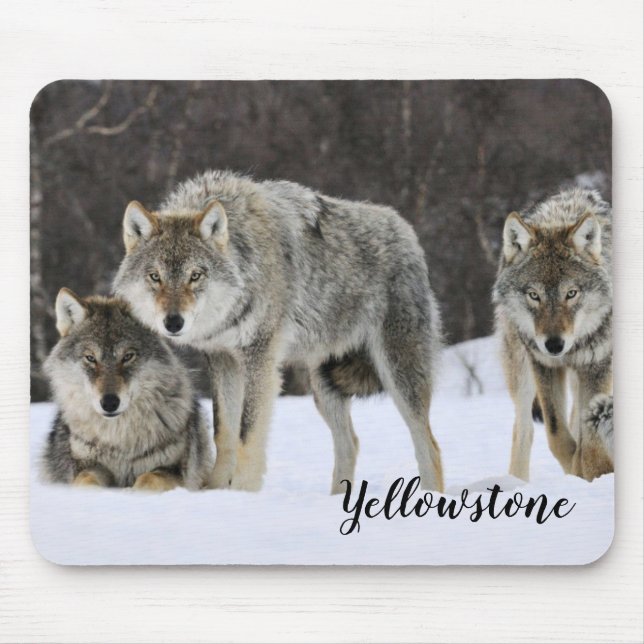 Tapis De Souris Souris-Loups-Yellowstone (Devant)