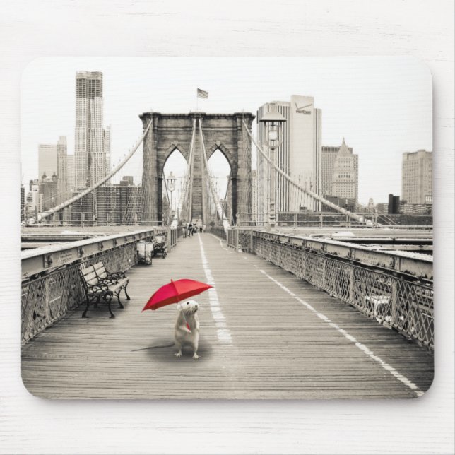Tapis De Souris Souris Marty sur la souris Brooklyn Bridge (Devant)