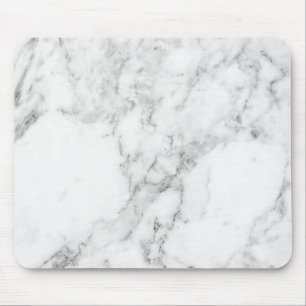 Tapis De Souris Souris minimaliste en marbre blanc et gris