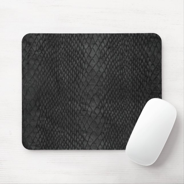 Tapis De Souris Souris Motif noir et gris foncé Snakeskin (Avec souris)