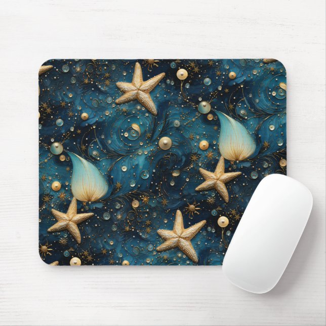 Tapis De Souris Souris Motif Ocean Starfish (Avec souris)