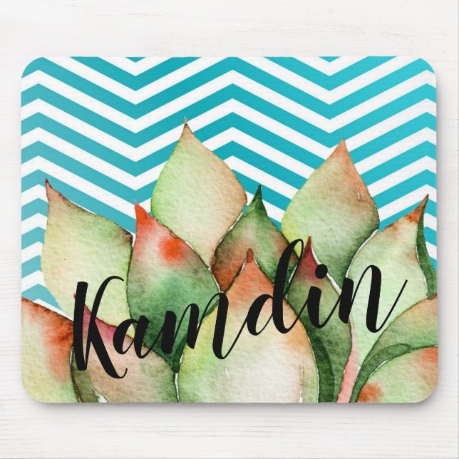Tapis De Souris Souris personnalisée Pad Boho Cactus Succulenn (Devant)