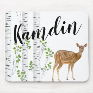 Tapis De Souris Souris personnalisées Pad Deer Doe Buck Forest Woo