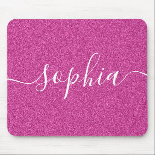 Tapis De Souris Souris Pink Script Parties scintillant