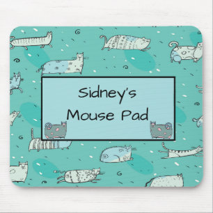 Tapis De Souris Souris pour jeune fille avec chats comiques