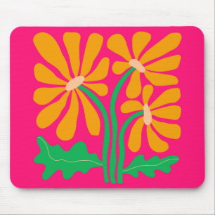 Tapis De Souris Souris rose Fleur Rétro