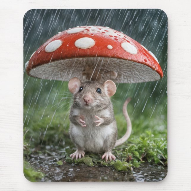 Tapis De Souris Souris sous un champignon (Devant)