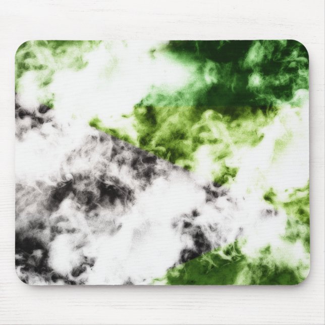 Tapis De Souris Souris vert et noir fumée (Devant)