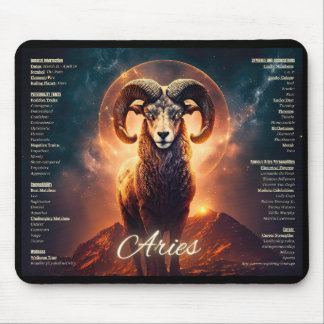 Tapis De Souris Souris Zodiac - Design de bélier gras avec Arie