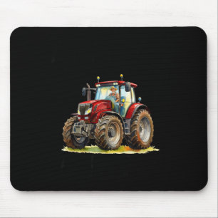 Tapis De Souris Sous-estimer un vieil homme conduit un tracteur à 