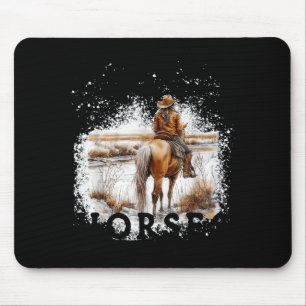Tapis De Souris Sous-estimer une vieille femme qui monte à cheval