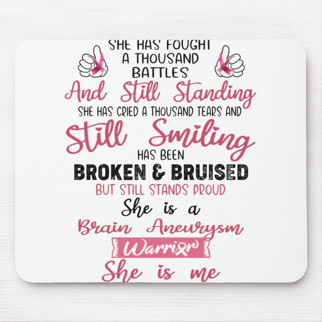 Tapis De Souris Soutenez les dons de guerrier d'Aneurysme cérébral (Devant)