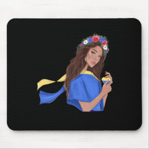 Tapis De Souris Soutenir la paix en Ukraine Fille ukrainienne Cœur