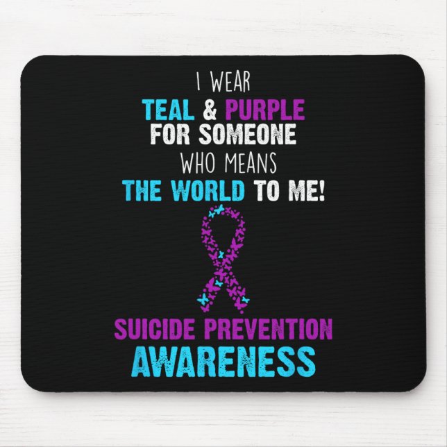 Tapis De Souris Soutien De La Sensibilisation Prévention Du Suicid (Devant)