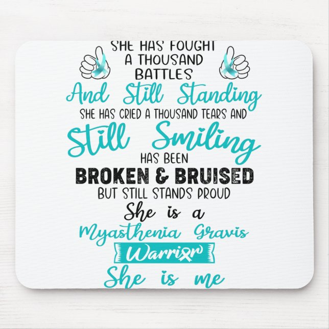 Tapis De Souris Soutien Myasthenia Gravis Guerrier Cadeaux (Devant)