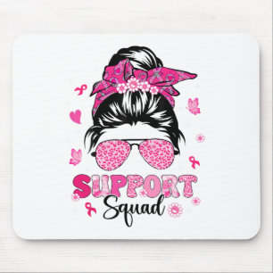 Tapis De Souris Soutien Squad Messy Bun Pink Warrior Cancer du sei