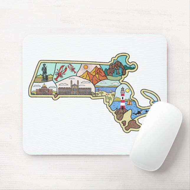 Tapis De Souris Souvenir de Boston Cape Cod Salem (Avec souris)