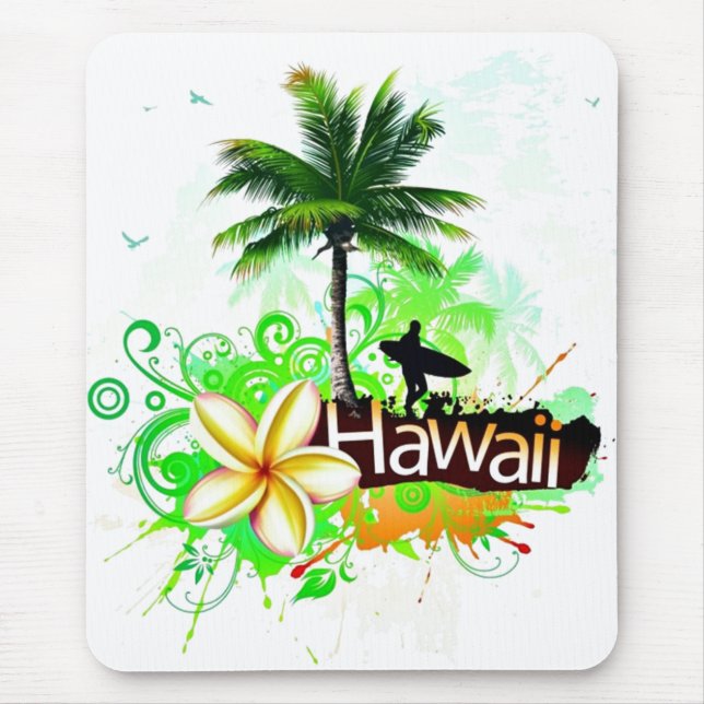 Tapis De Souris Souvenir de voyage de vacances d'Hawaï (Devant)