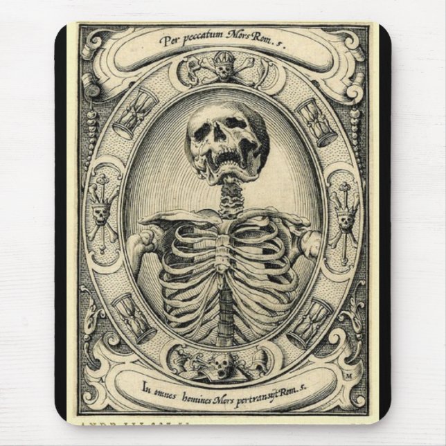 Tapis De Souris Souvenir Mori Mousepad gothique squelettique - (Devant)