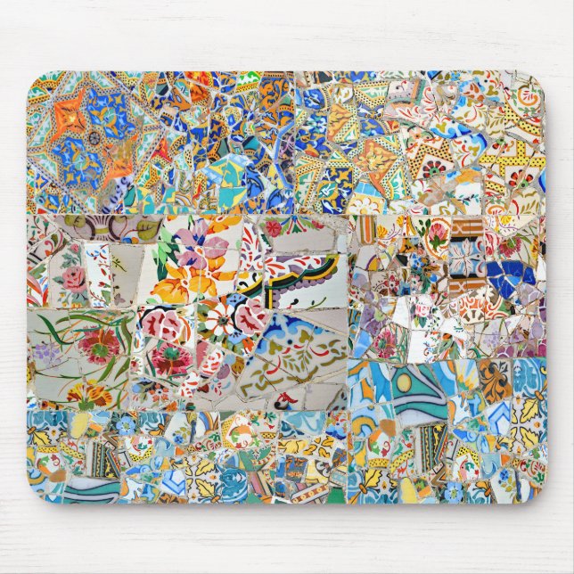 Tapis De Souris Souvenirs. Parc Güell. Grande mosaïque. Partie 1. (Devant)